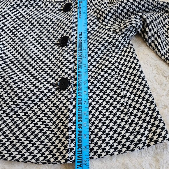 AK Anne Klein Women's Houndstooth Jacket Coat 3 side Buttons Size: 6 - Picture 4 of 9